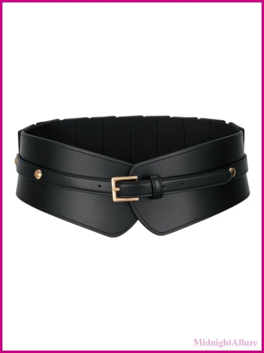 Wide Elastic Waist Belt Faux Leather Stretchy Dress Corset Belt